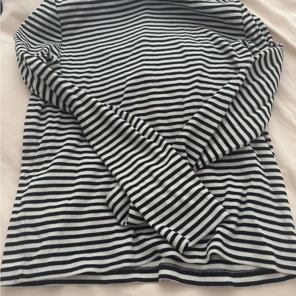Anine Bing Monochrome Striped Long Sleeve Top - Picture 2 of 2